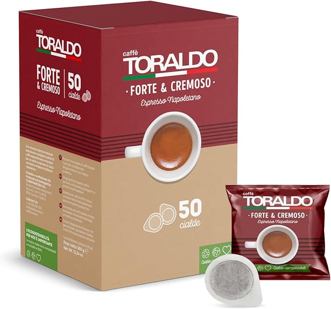 Toraldo caffè miscela Forte e Cremoso in Cialde in carta ESE 44mm