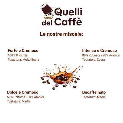 100 Capsule compatibili Lavazza A Modo Mio* miscela FORTE E CREMOSO - Quelli del Caffè