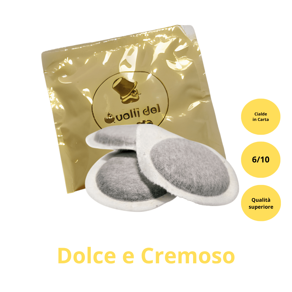 100 Cialde in carta ESE 44mm miscela DOLCE E CREMOSO - Quelli del Caffè