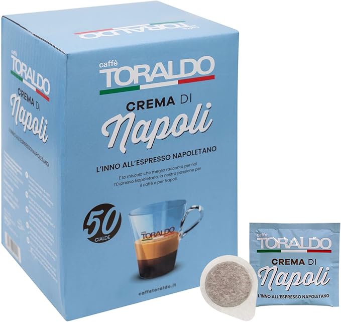 Toraldo caffè miscela Crema di Napoli in Cialde in carta ESE 44mm